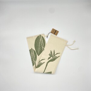 Baguette Bag Strelitzia bread storage for crispy bread, large bread bag, bakers gift. image 6