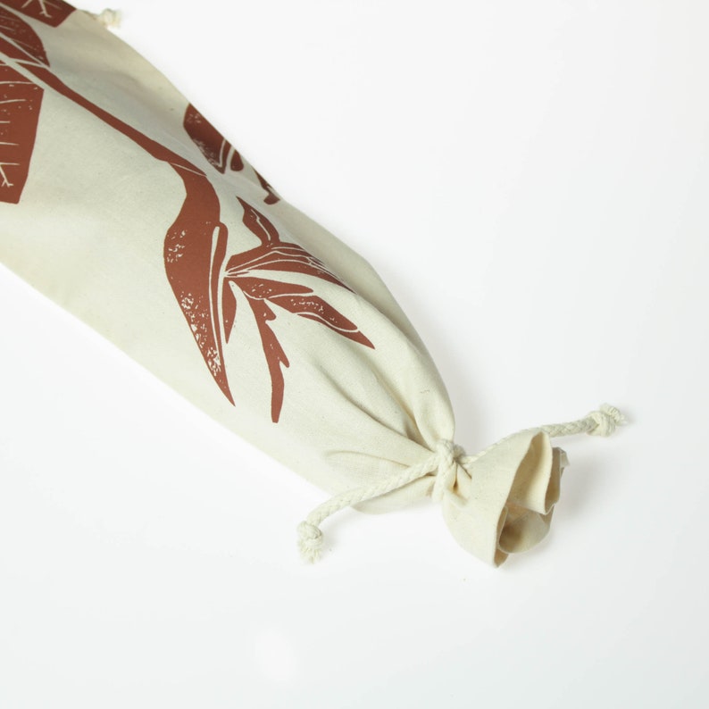 Baguette Bag Strelitzia bread storage for crispy bread, large bread bag, bakers gift. image 2