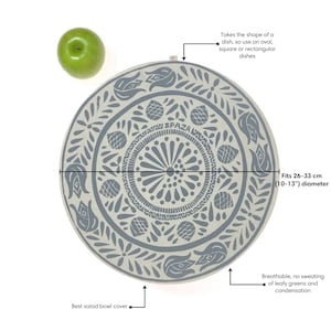 Dish and Bowl Cover Large Safari Print salad bowl cover breathable cotton cover for food. image 2