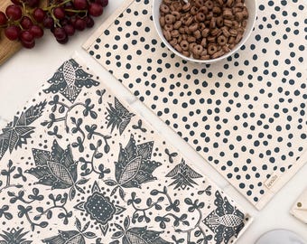 Placemats set of 2 Madiba Print | fabric, reversible table setting