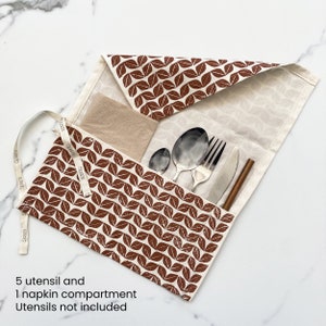 Cutlery Roll travel utensil case for lunch box and picnic image 6