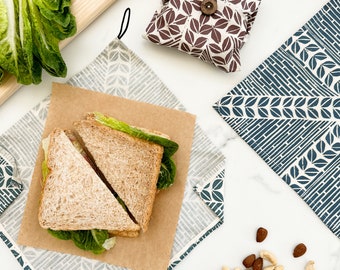 Food Wrap Set of 3 | easy fabric sandwich wrap for on the go