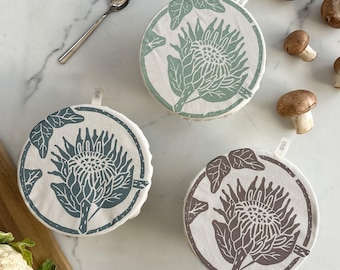 Protea Print Bowl Covers Set | Plastic-Free Food Storage