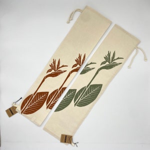 Baguette Bag Strelitzia bread storage for crispy bread, large bread bag, bakers gift. image 8