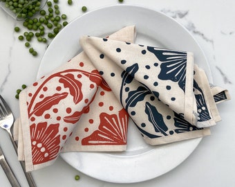 Cotton Table Napkins set of 2 Madiba Print | cloth table decor, table setting sets