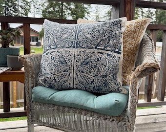Outdoor Cushion Cover 24” Organic Cotton Patio Pillow Porch Garden Decor European 60cm