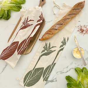 Baguette Bag 28&quot; (72cm) long bread storage for large loaf great foodie gift