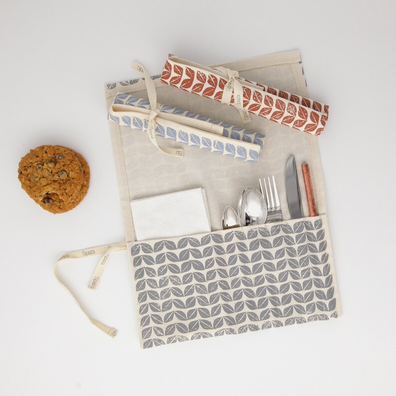 Cutlery Roll carry your utensils for lunch box and picnic Etsy
