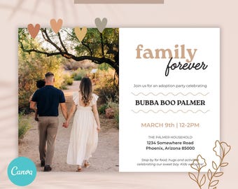 Adoption Party Invitation Template, Family Forever Celebration Invite (Digital Download)