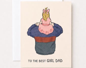 Girl Dad Father’s Day Card, To the Best Girl Dad, Dad from Daughter Card, Cute Father’s Day Card from Little Girl