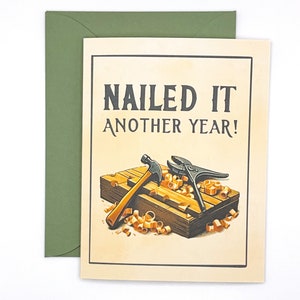 Carpenter Birthday Card: Nailed It! - Hand Illustrated