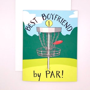 Best Boyfriend By Par! Disc Golf Card for Boyfriend, Frisbee Golf, Card for Him, Birthday, Anniversary, Valentine