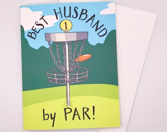 Best Husband By Par! | Disc Golf Card for Husband | Frisbee Golf | Card for Him | Birthday, Anniversary, Valentine Active