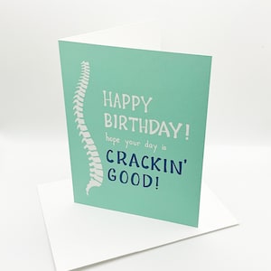 Chiropractor Birthday card, “Hope your day is Crackin’ Good!”, perfect for physical therapist, sports therapist