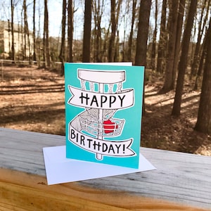 Disc Golf Birthday Card: Hand Illustrated Design