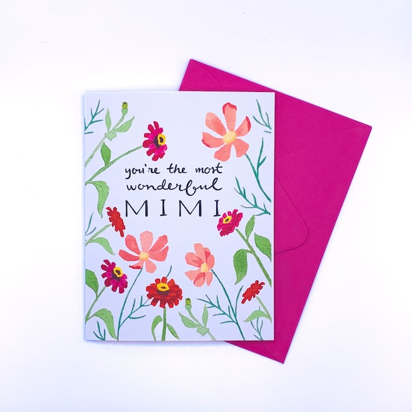 You're the most wonderful Mimi | Mother's day card for Mimi | Birthday Card for Mimi | Grandparents day Card | Mimi gifts from grandkids