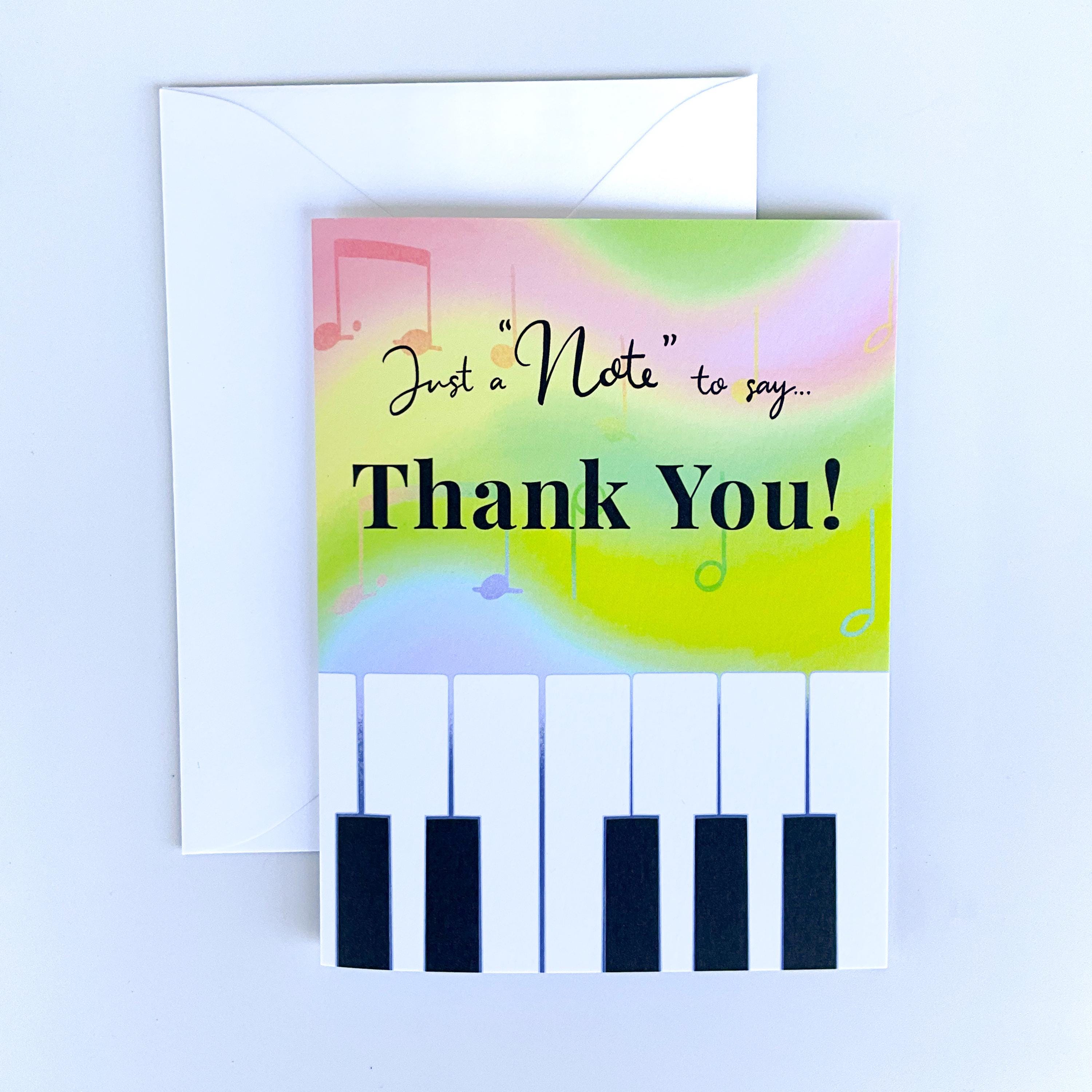 Piano Thank You Card – Punny Greeting Card for Piano Teachers