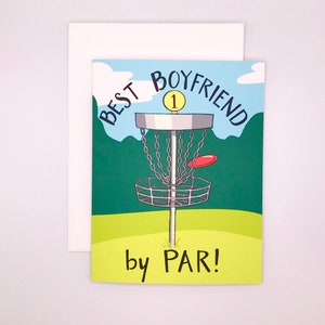 Best Boyfriend By Par! Disc Golf Card for Boyfriend, Frisbee Golf, Card for Him, Birthday, Anniversary, Valentine