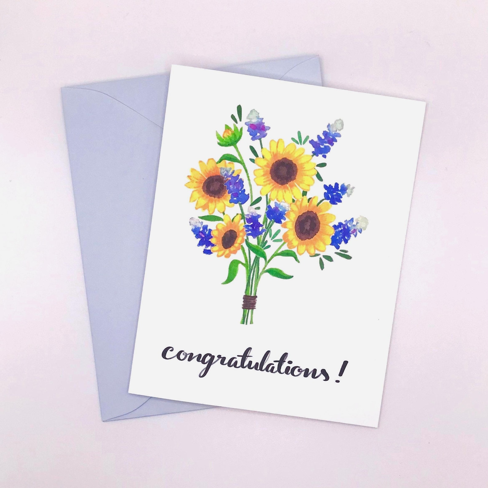 Sunflower Congrats Card | Congratulations Greeting Card | Floral ...
