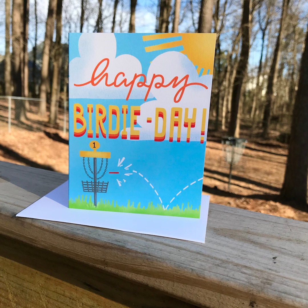 Disc Golf Birthday Card Happy Birdieday Disc Golf Happy Birthday