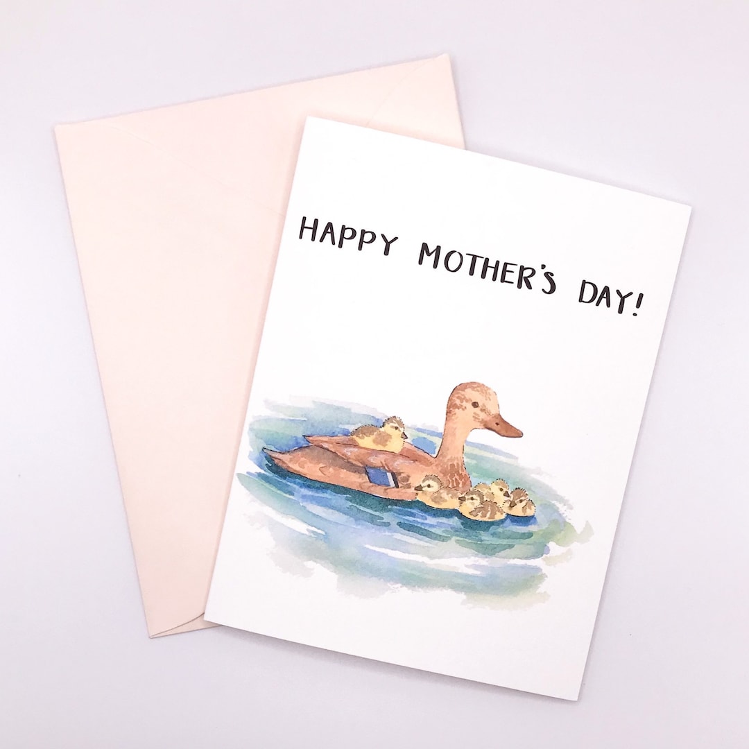 Happy Mother's Day Card Happy Mother's Day Blank Card Watercolor