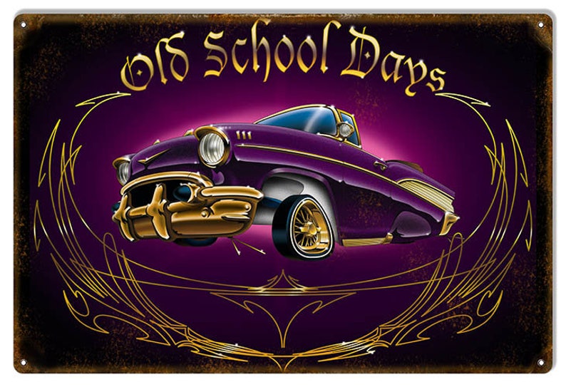 Old School Classic Car Lowrider Garage Shop Metal Sign | Etsy