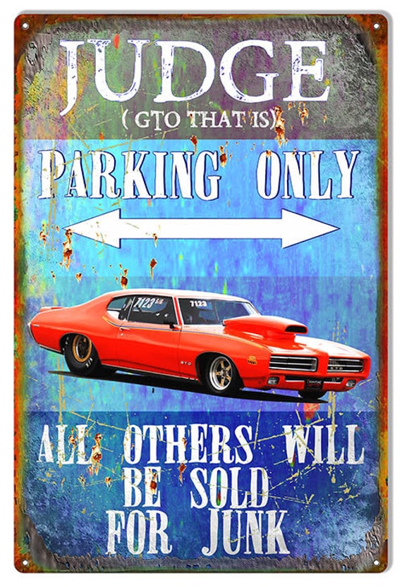 GTO PARKING ONLY ALUMINUM STREET SIGN