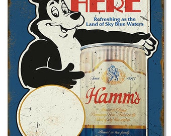 wall decor prints Hamms Bear For President Soda Bar tin metal sign US SELLER wall decor prints Hamms Bear For President Soda Bar tin metal sign US SELLER