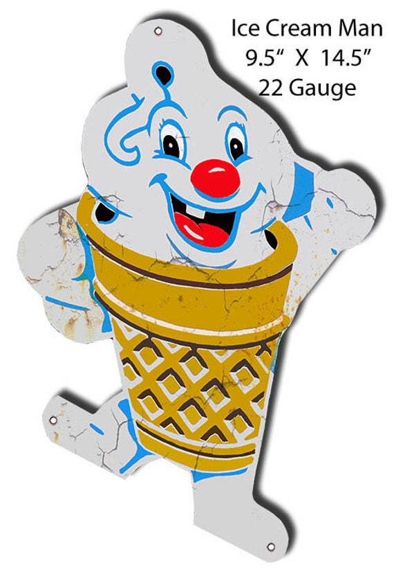 Ice Cream Cone Man Laser Cut Out Restaurant Nostalgic Metal Etsy