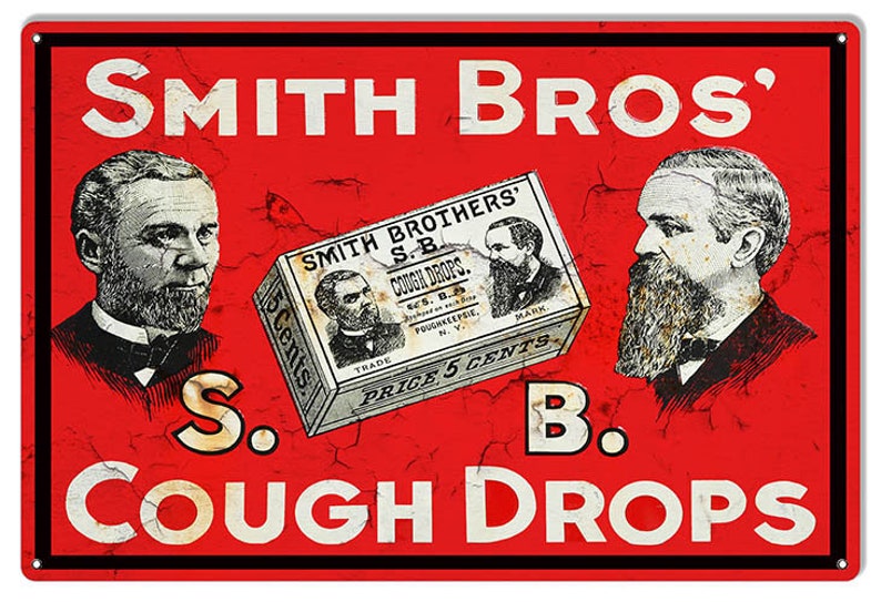 Smith Bros Cough Drops Reproduction Nostalgic Metal Sign 12x18 Etsy