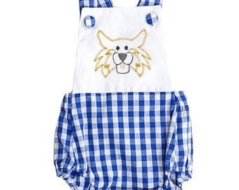 Baby Kentucky Outfit Blue Gingham Dress Baby UK Dress Kentucky Game Day Outfit Baby Wildcat Dress Girls Game Day Dress