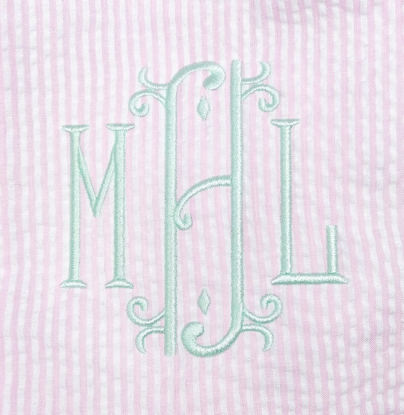 Seersucker Easter Sash Monogrammed Easter Basket Bow Etsy