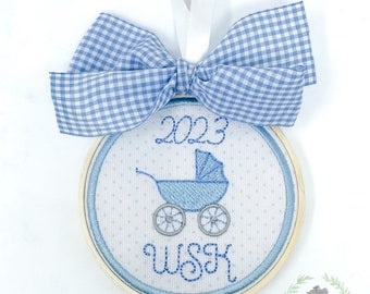 Baby Boy Keepsake Ornament, New Baby Ornament, It’s a Boy Ornament, Baby Carriage Ornament, Baby Announcement Ornament, Christmas Ornament