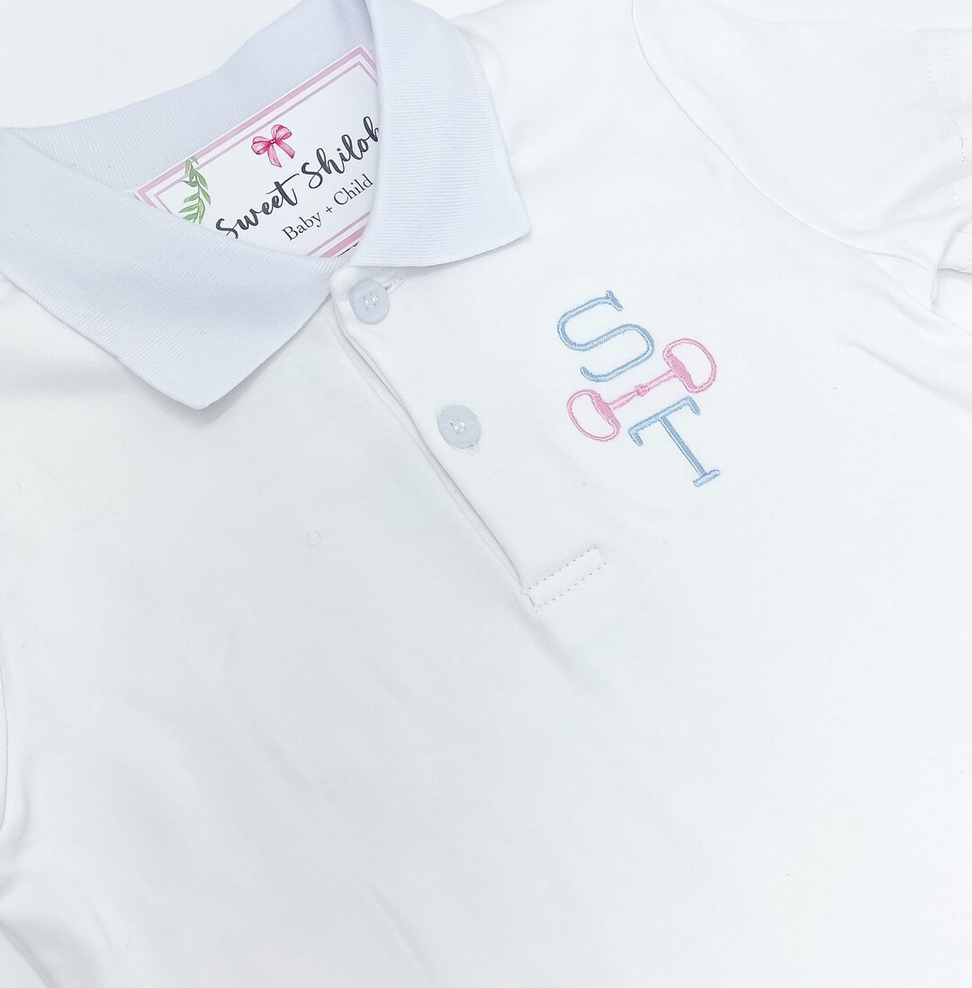Boys Derby Day Collar Shirt, Baby Boy Horse Bit Shirt, Jockey Trio Tee