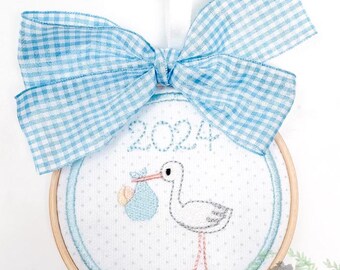 Baby Boy Ornament, New Baby Ornament, It’s a Boy Ornament, Baby Stork Ornament, Baby Announcement Ornament, Christmas Baby Ornament