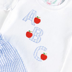 School ABC Shirt, Preschool ABC Top, ABC Apple Shirt, First Day of School Shirt, Boys Kindergarten Shirt, Monogram Shirt for Boys
