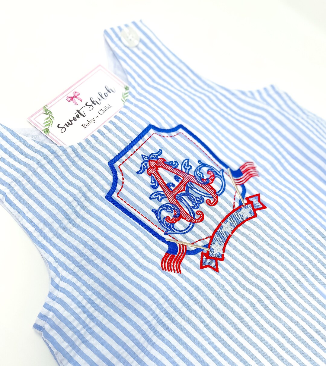 Boys Monogram USA Romper, 4th of July Baby Bubble Romper, Boys ...