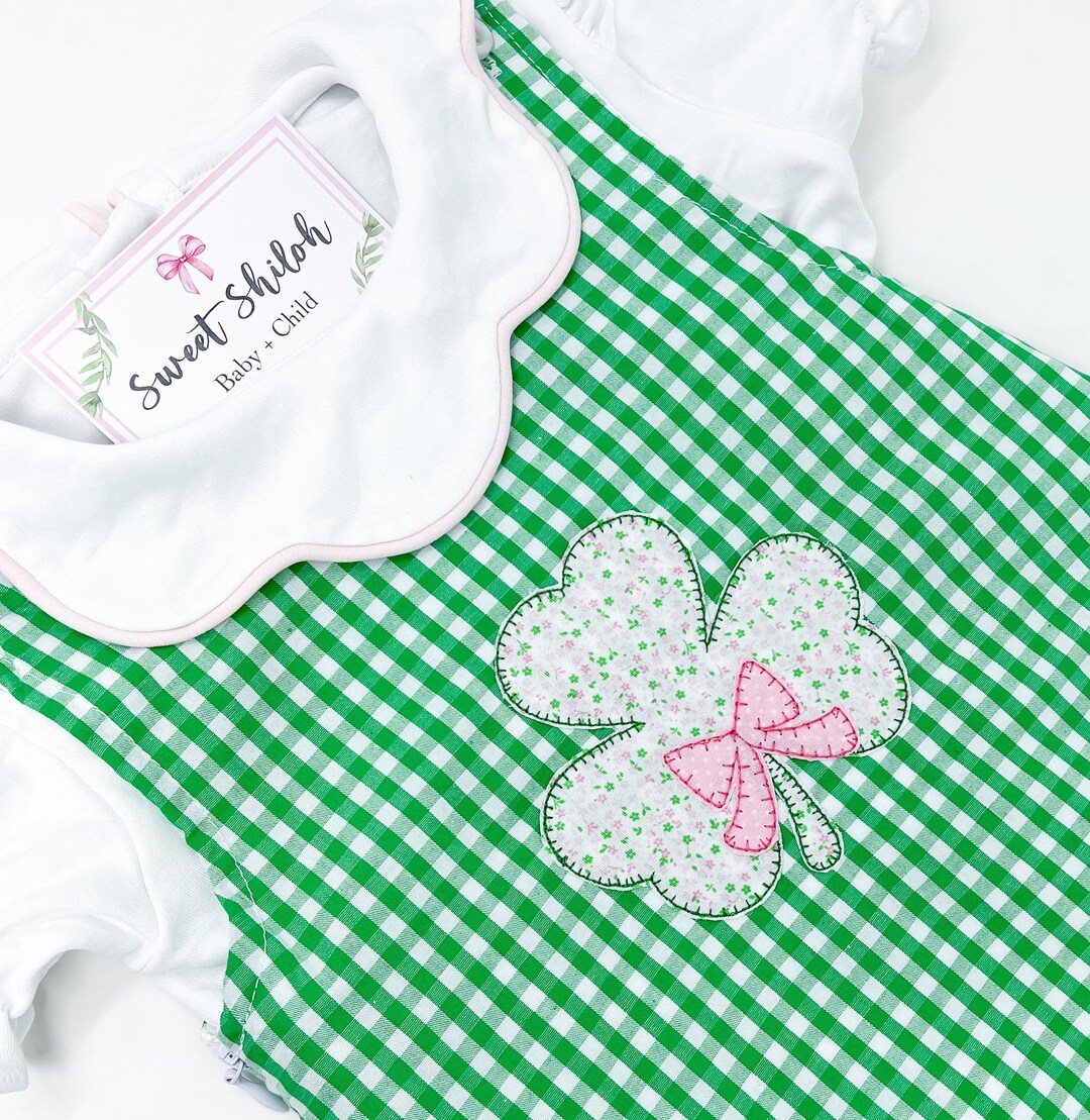 Magnolia Baby Girls Green St. Patrick's Day Shenanagins Embroidered Dress main image 1
