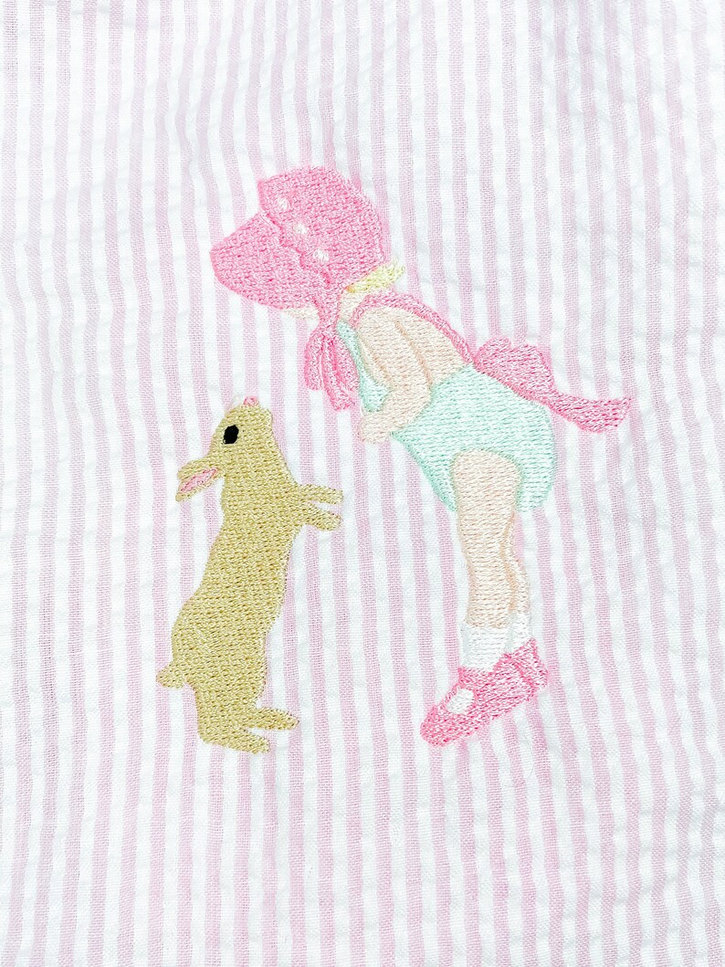 Seersucker Easter Sash Monogrammed Easter Basket Bow Etsy