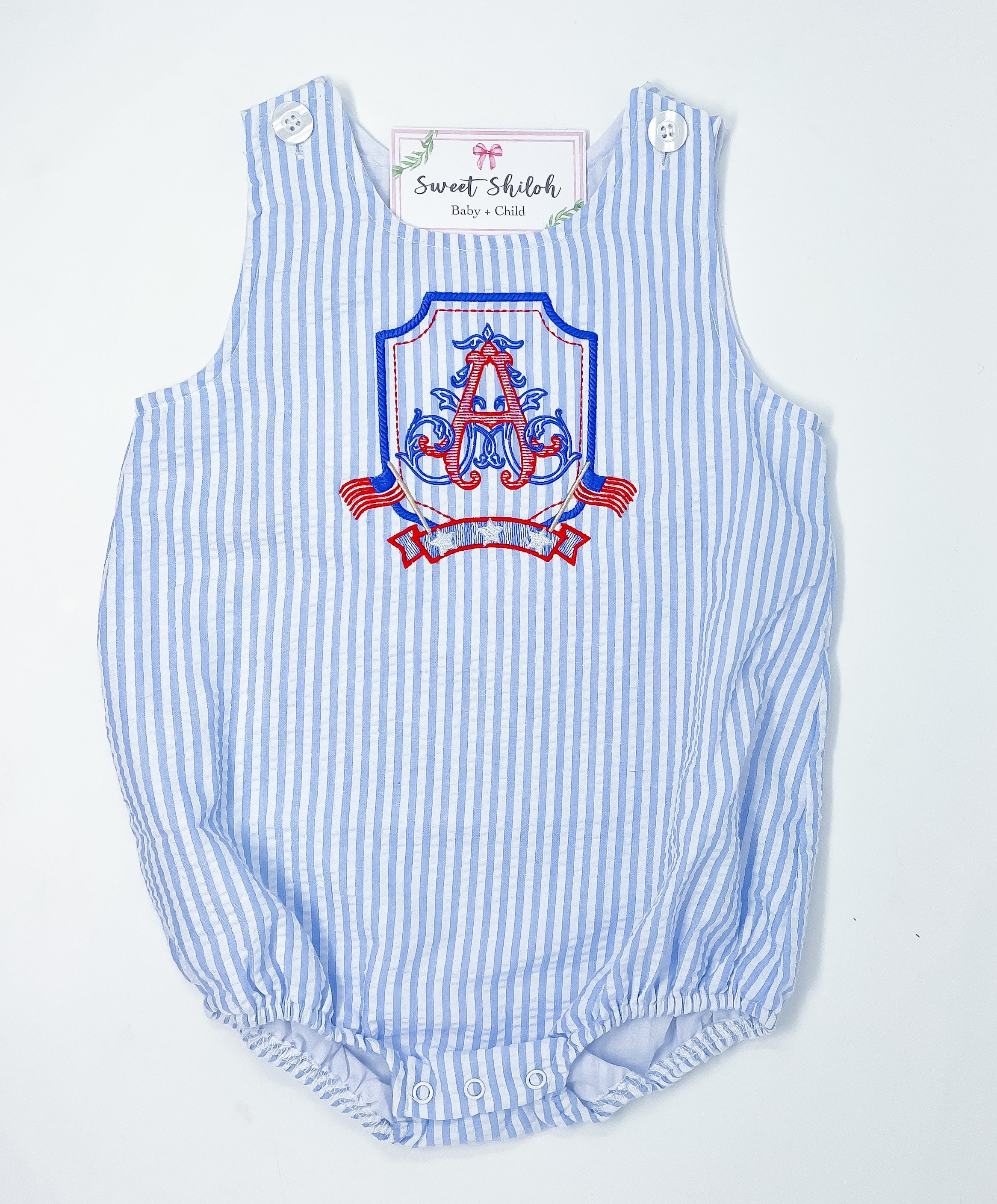Boys Monogram USA Romper, 4th of July Baby Bubble Romper, Boys ...