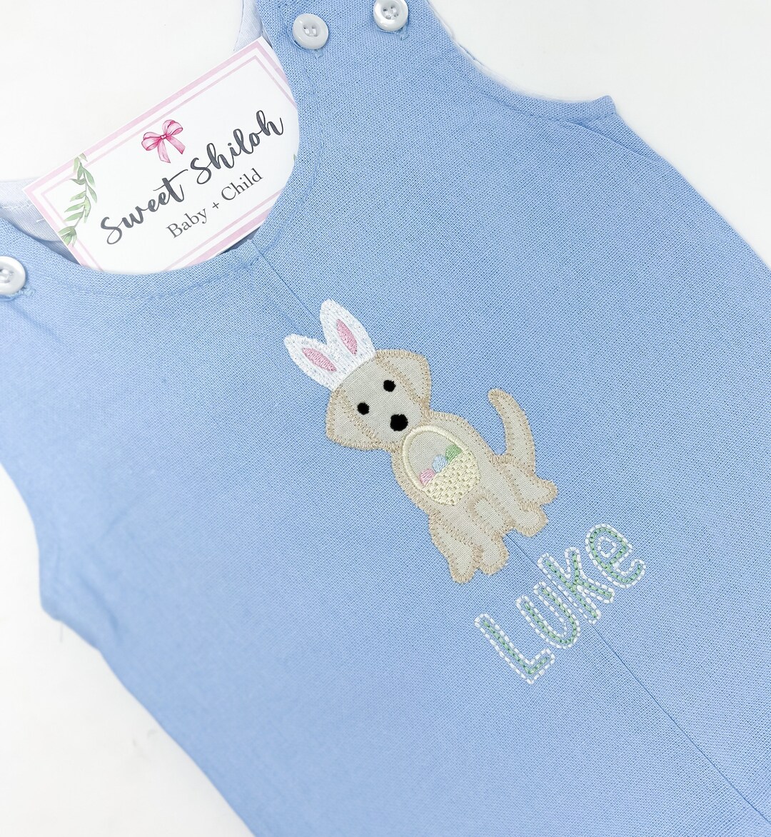 Boys Easter Shortall, Babys 1st Easter Outfit, Easter Puppy Jon Jon