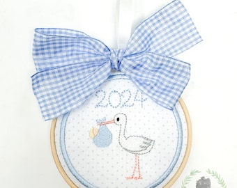 Baby Boy Ornament, New Baby Ornament, It’s a Boy Ornament, Baby Stork Ornament, Baby Announcement Ornament, Christmas Baby Ornament