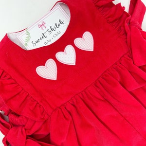 Valentine Romper, Heart Monogram Romper, Monogram Cord Romper, Baby Girl Heart Outfit, Monogram Heart Bubble, First Valentine Outfit