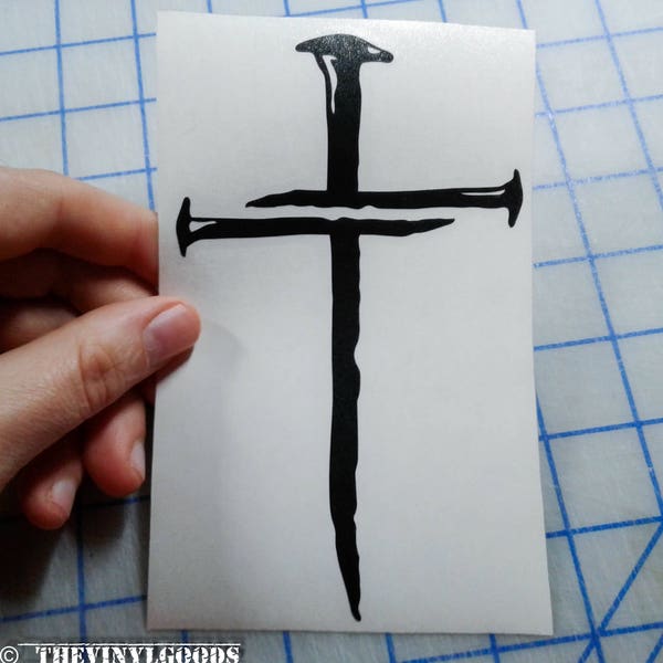 3 Nails 1 Cross decal.. Nail Cross decal.. Cross decal.. Three Nails Cross decal..
