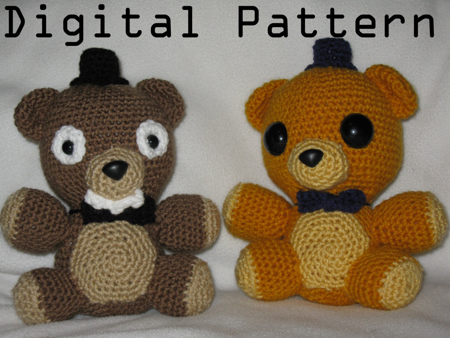 Freddy and Golden Freddy Crochet DIGITAL PATTERN (Instant Download) Etsy