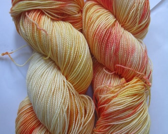 Handgefärbte Sockenwolle - Sockenwolle (80% Merino / 20 Nylon) - "Sunburst"