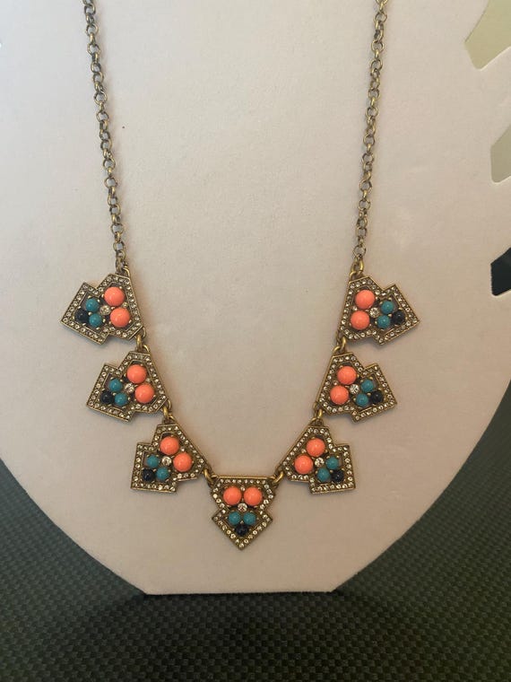 J Crew NOS gemstone cluster statement necklace. A… - image 2