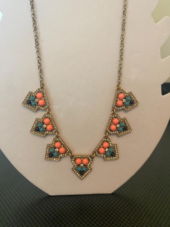 J Crew NOS gemstone cluster statement necklace. A… - image 1