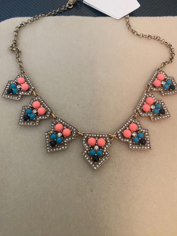 J Crew NOS gemstone cluster statement necklace. A… - image 3