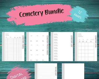 Cemetery Bundle | Family Research | Genealogy Forms | Ancestry Charts | Family History